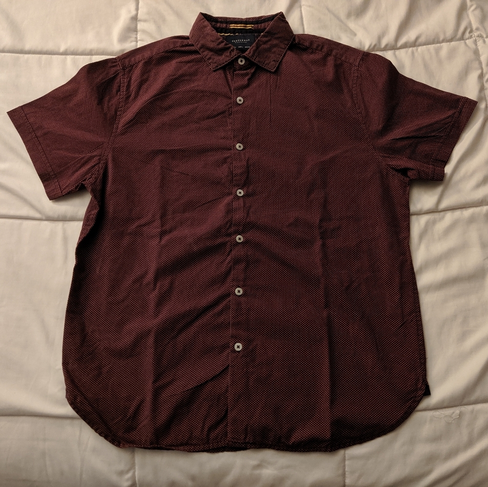 Cactus Man Burgundy Button Shirt Size Large